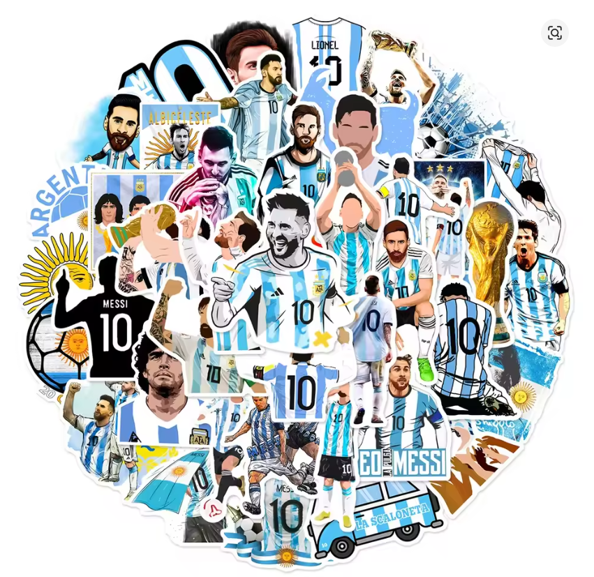5 Stickers Messi Argentina Campeón