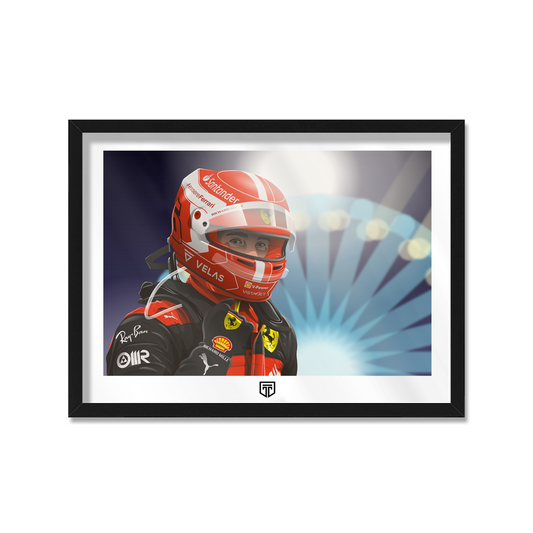 CUADRO CHARLES LECRERC F1 ILUSTRACIÓN