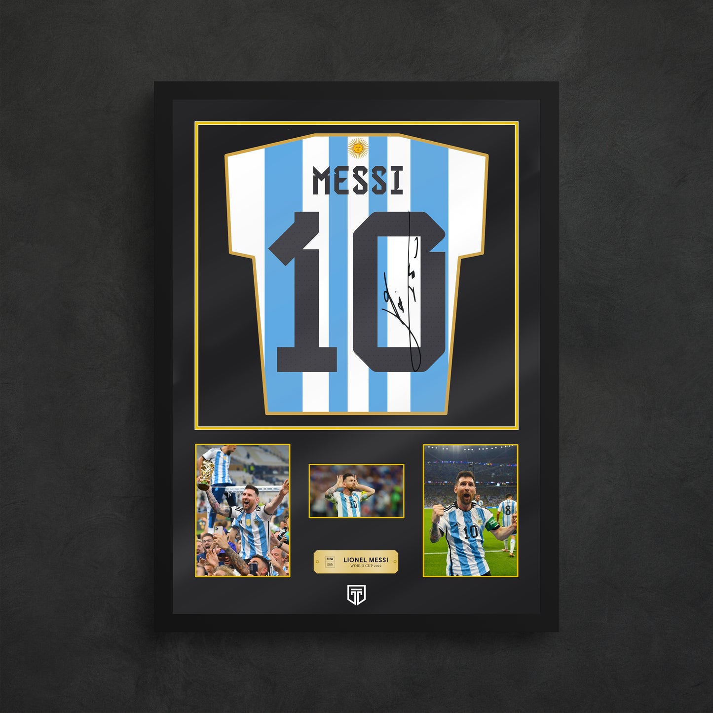 CUADRO MESSI ARGENTINA CAMPEÓN MEMORABILIA