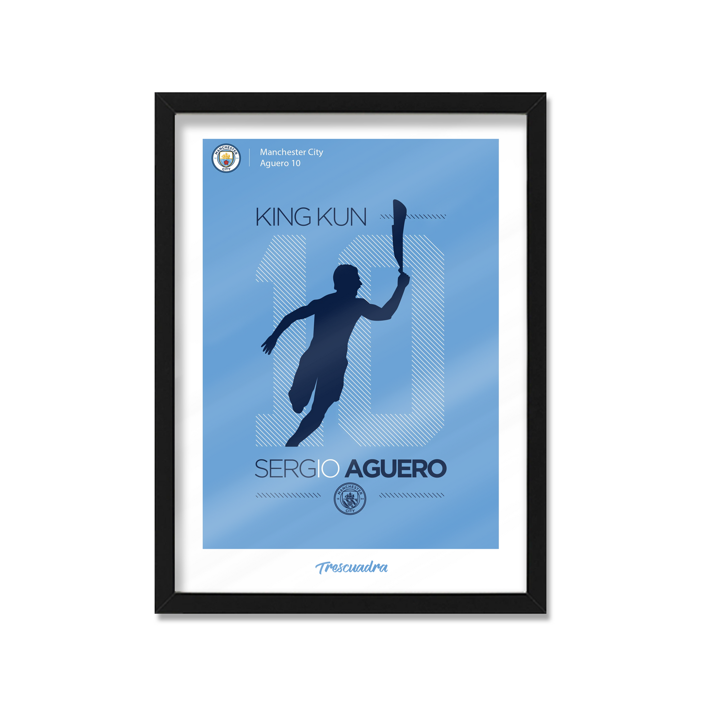 CUADRO AGUERO POSTER MANCHESTER CITY