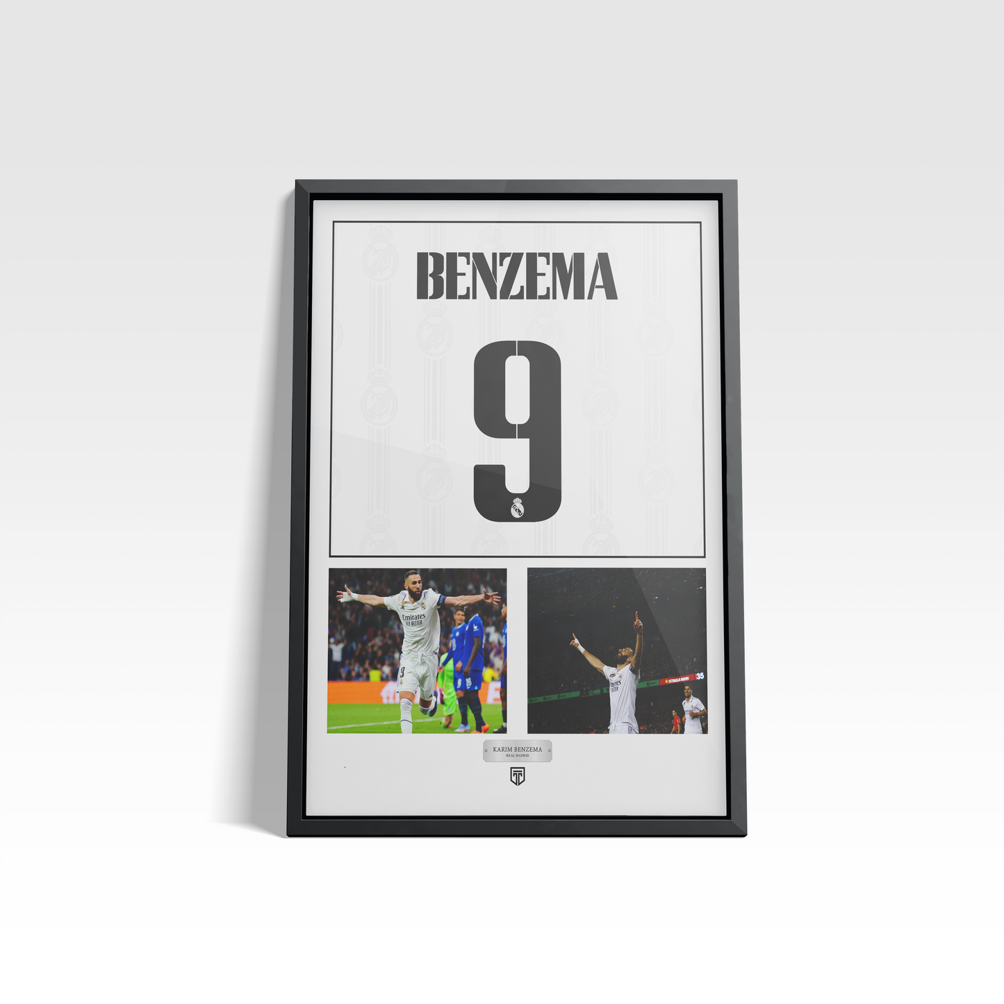 CUADRO MEMORABILIA BENZEMA REAL MADRID