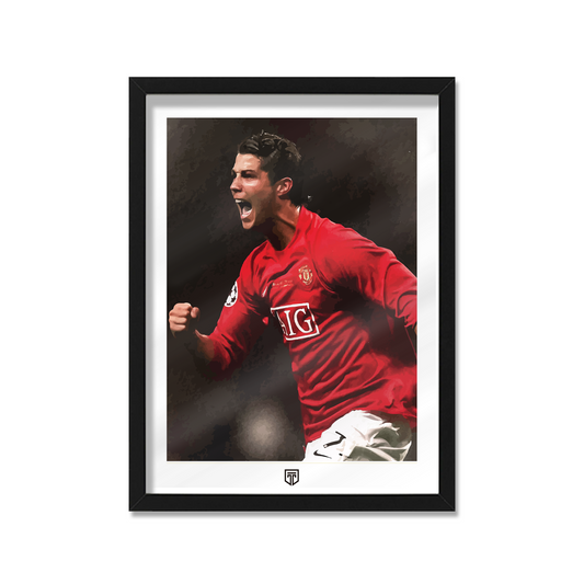 CUADRO ILUSTRACIÓN CR7 MANCHESTER UNITED