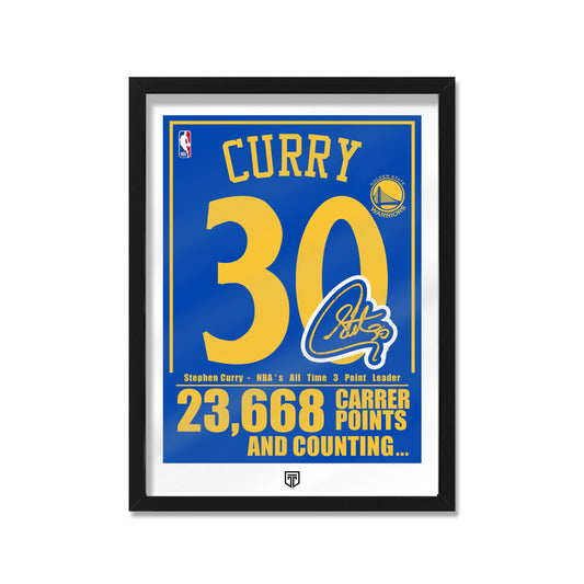 CUADRO STEPHEN CURRY CAREER POINTS HOF